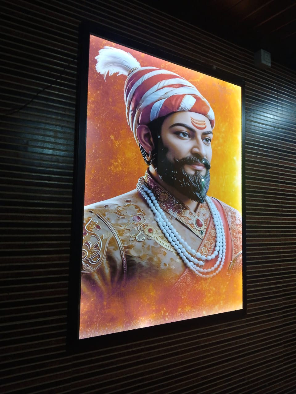 Framed photo on display