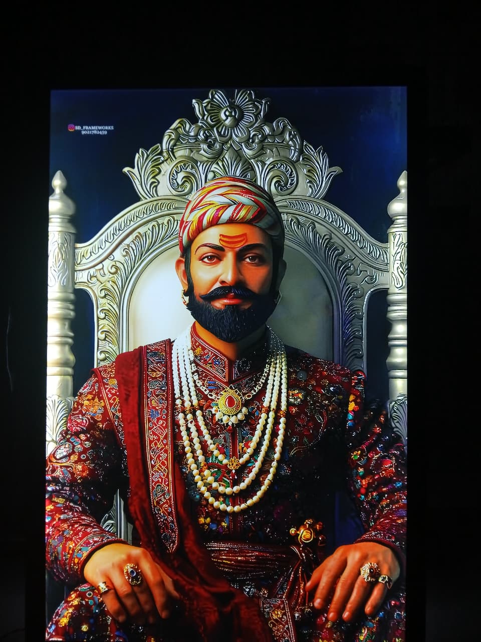 Framed photo on display