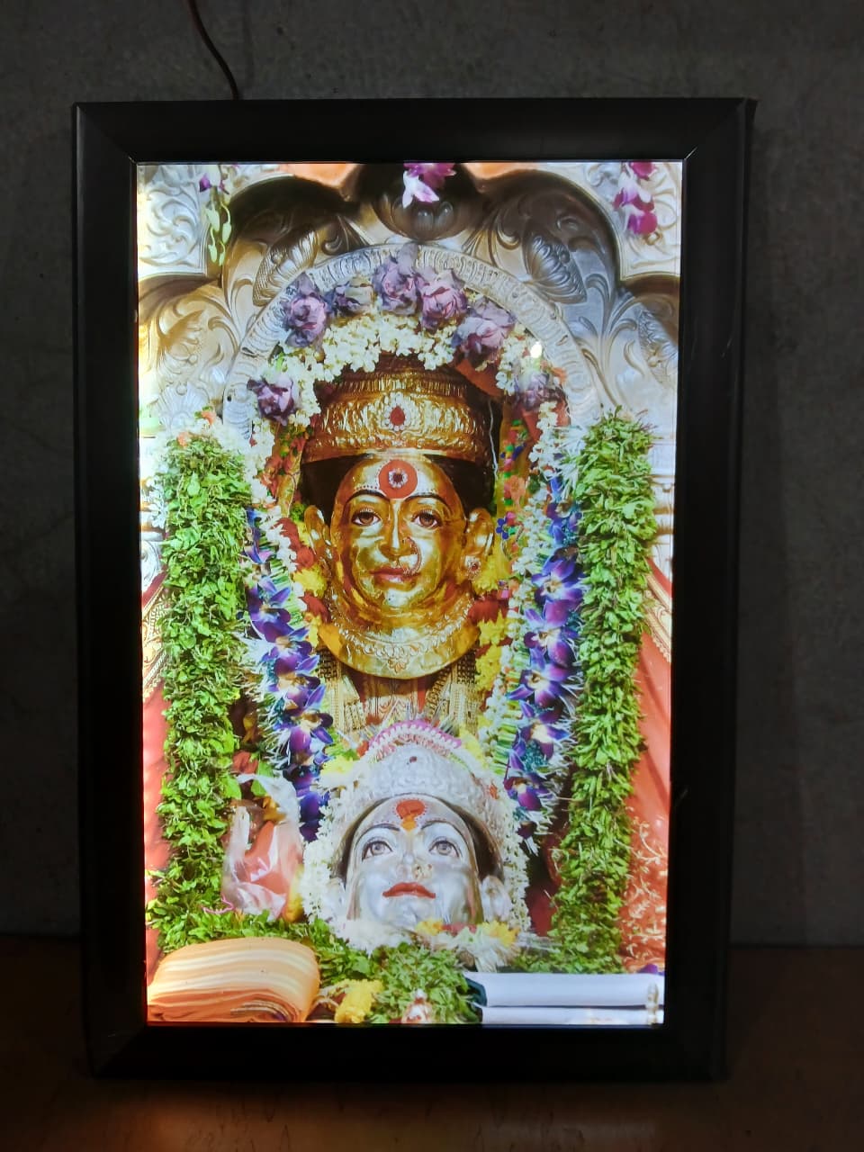 Framed photo on display