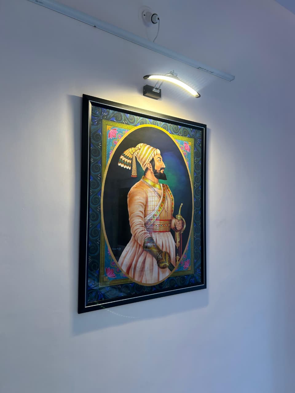 Framed photo on display